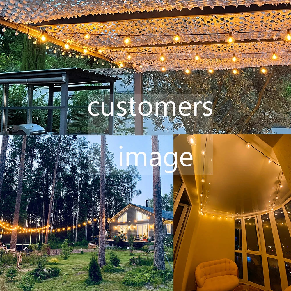 30M LED Fairy String Light Globe Party Garland Light G40 Festoon Light Warm White Wedding Decoration Light For Outdoor Backyard