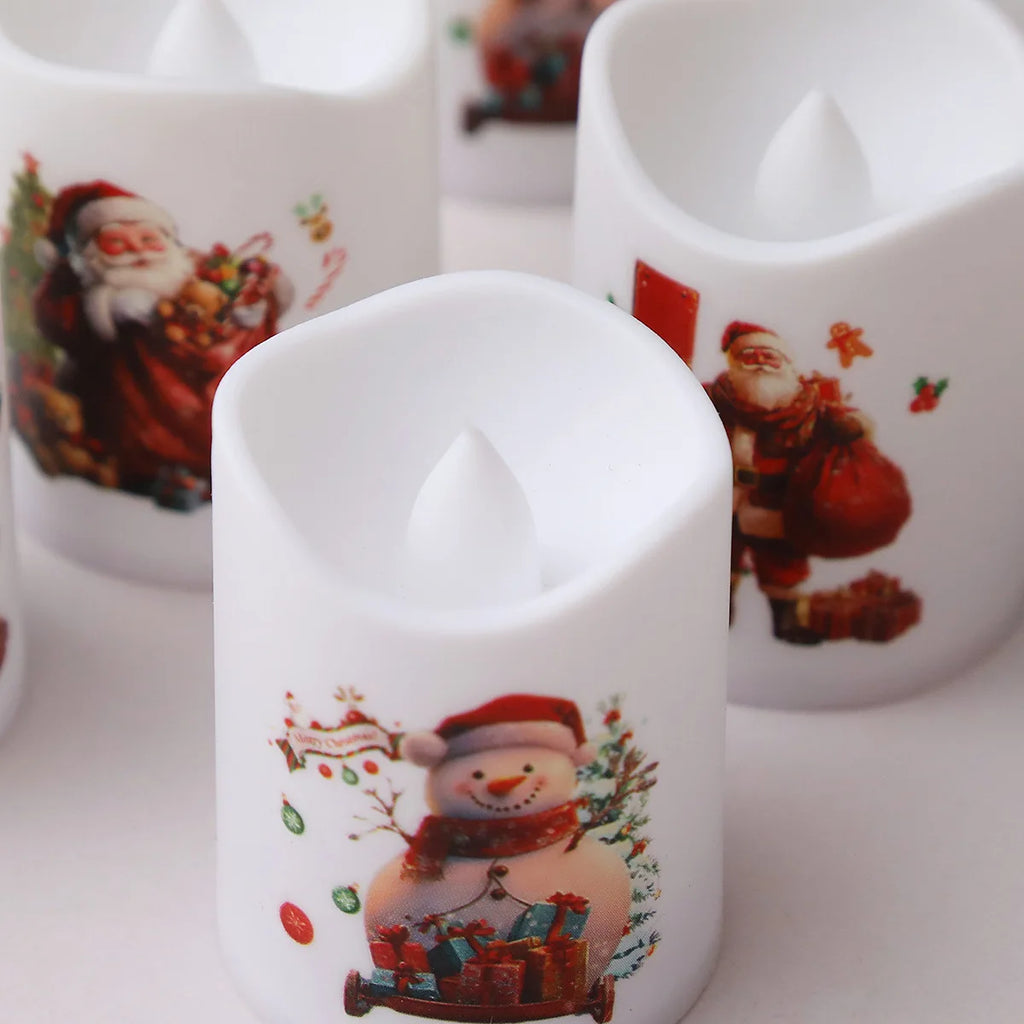 Christmas Candle Set Old Man Tree Snowman Christmas Eve Carnival Romantic Ornaments Light Led Christmas Decoration Candles Light