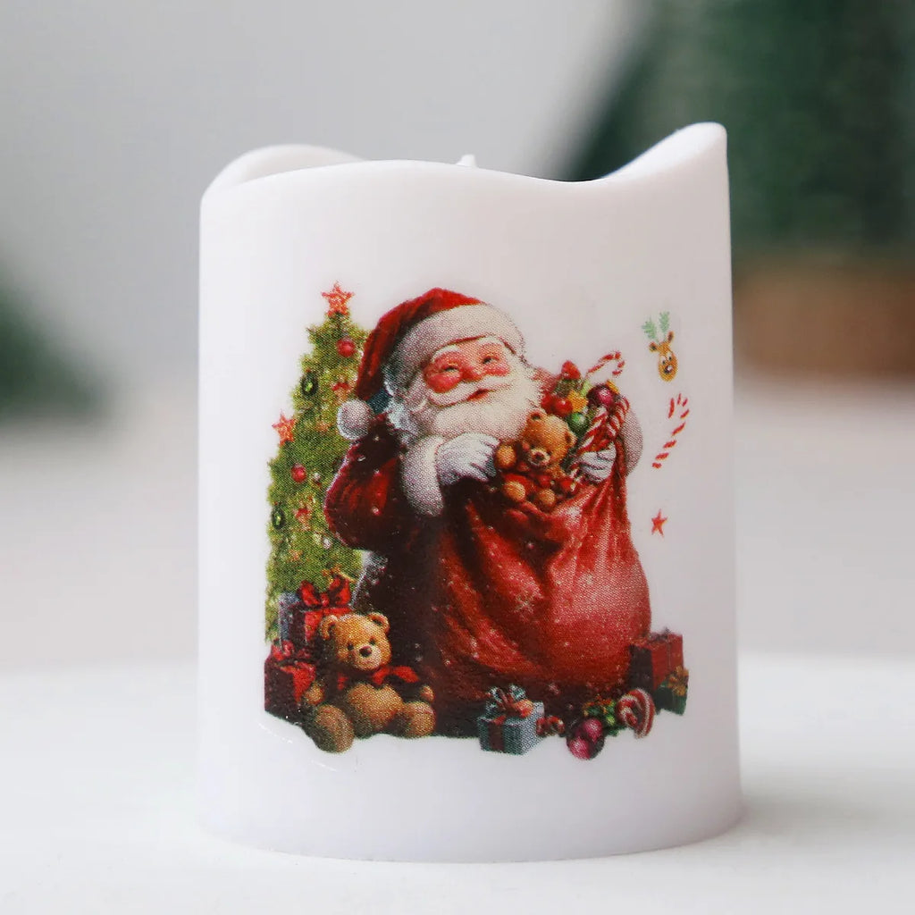 Christmas Candle Set Old Man Tree Snowman Christmas Eve Carnival Romantic Ornaments Light Led Christmas Decoration Candles Light