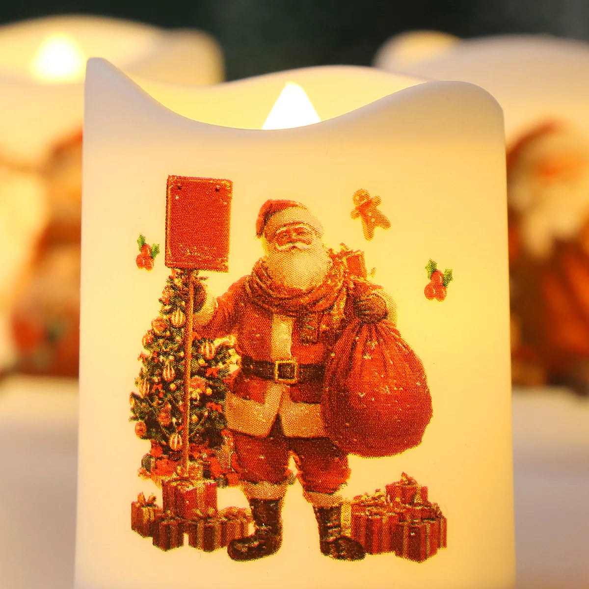 Christmas Candle Set Old Man Tree Snowman Christmas Eve Carnival Romantic Ornaments Light Led Christmas Decoration Candles Light
