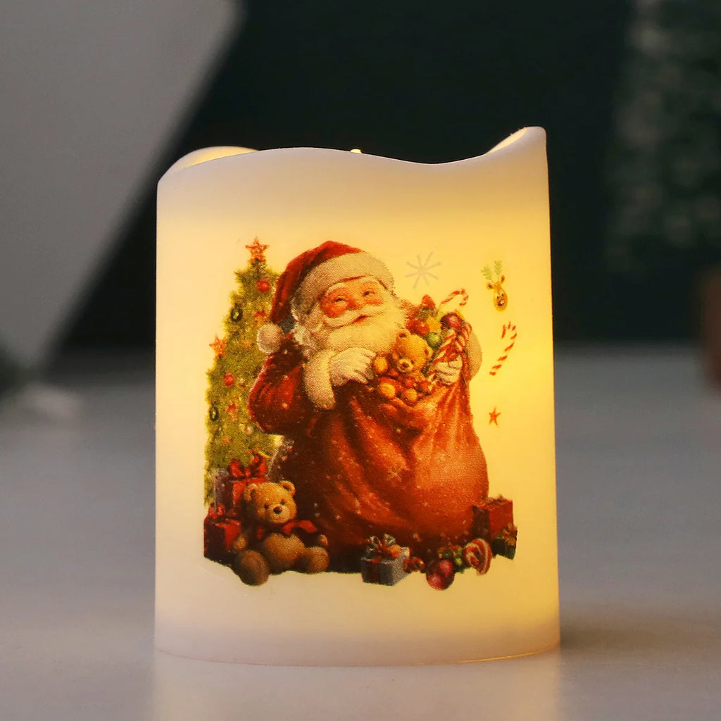 Christmas Candle Set Old Man Tree Snowman Christmas Eve Carnival Romantic Ornaments Light Led Christmas Decoration Candles Light