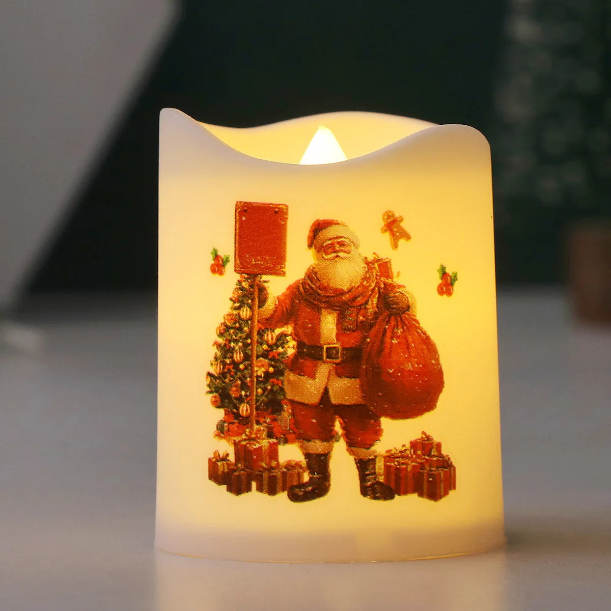 Christmas Candle Set Old Man Tree Snowman Christmas Eve Carnival Romantic Ornaments Light Led Christmas Decoration Candles Light