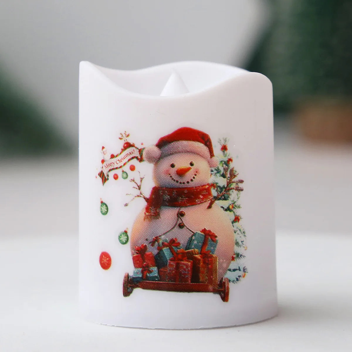 Christmas Candle Set Old Man Tree Snowman Christmas Eve Carnival Romantic Ornaments Light Led Christmas Decoration Candles Light