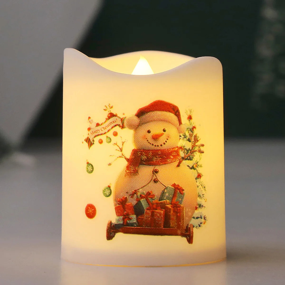 Christmas Candle Set Old Man Tree Snowman Christmas Eve Carnival Romantic Ornaments Light Led Christmas Decoration Candles Light